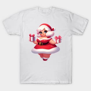 Curvy Mrs. Claus Illustration T-Shirt